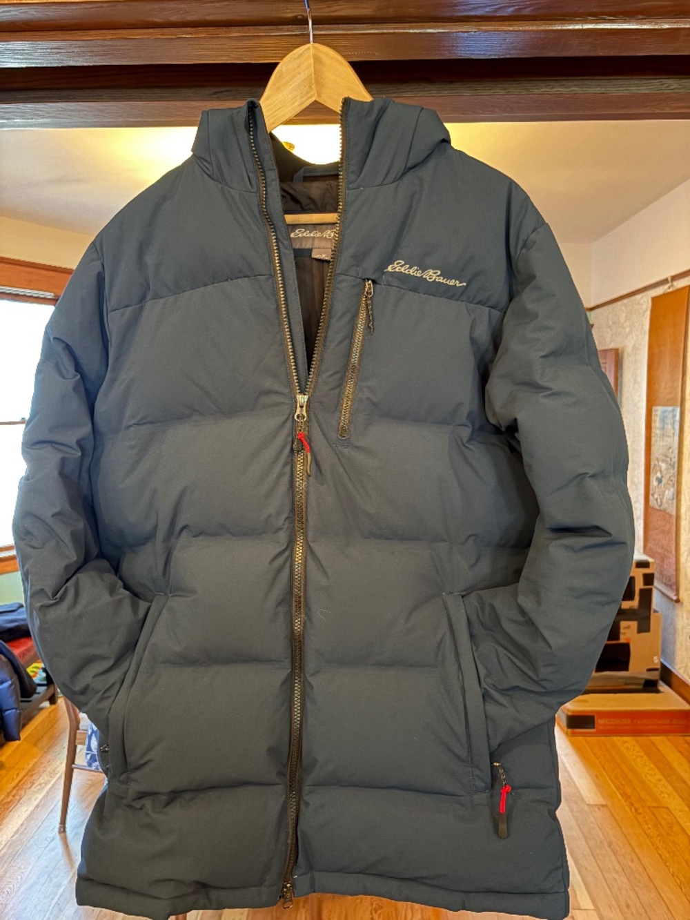 Eddie Bauer Down-filled Hooded Parka Dark Blue Men's Medium